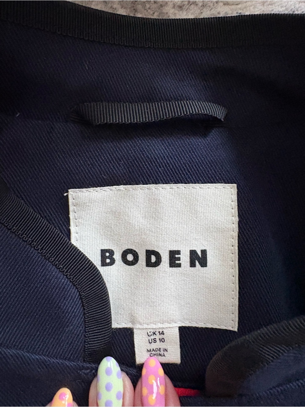 Boden Warwick embroidered navy jacket blazer Size 10 - Picture 5 of 15